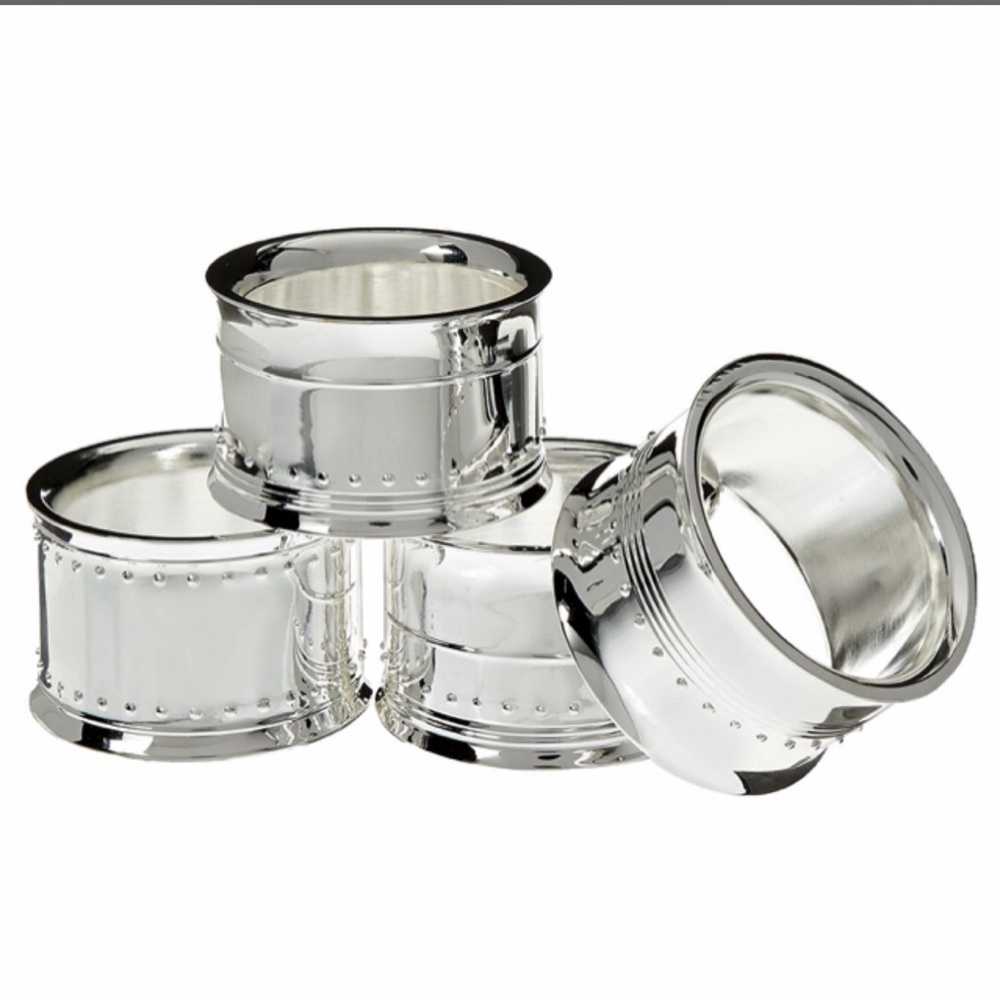 Elegant Vera Wang Silver Napkin Rings Set of 12